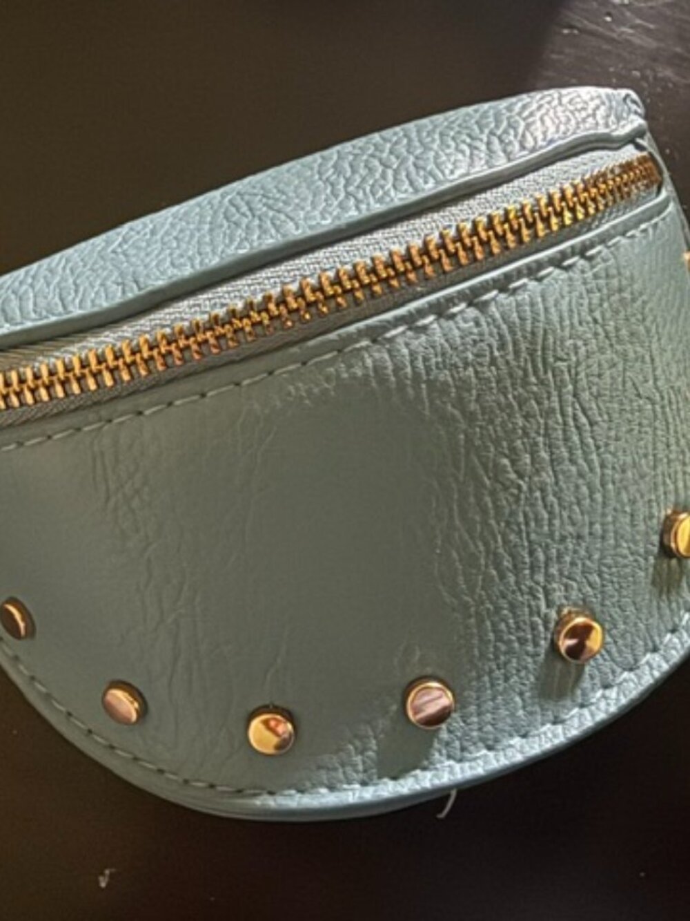 (4 for $20) UNIVERSAL THREAD Light Blue Faux Leather Studded Clip-On Pouch